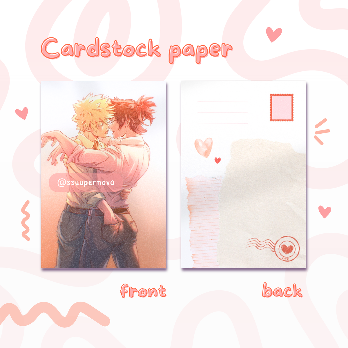 Kiribaku "kiss" postcard
