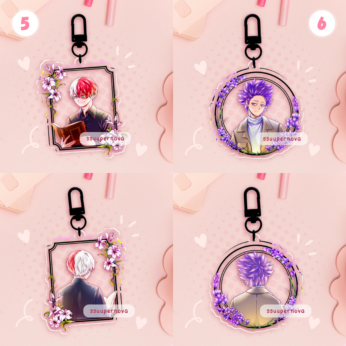 Flowers - Acrylic Charms (Made to order)