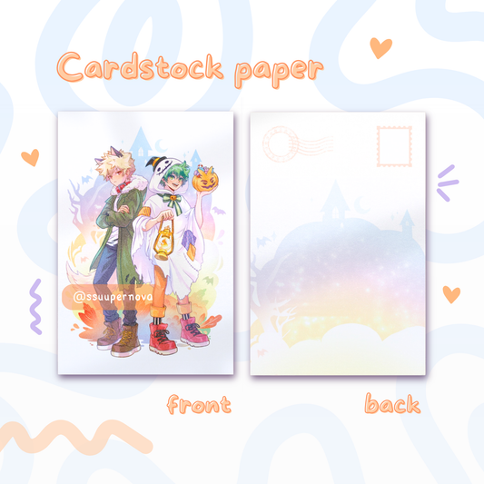Bakudeku "halloween" postcard
