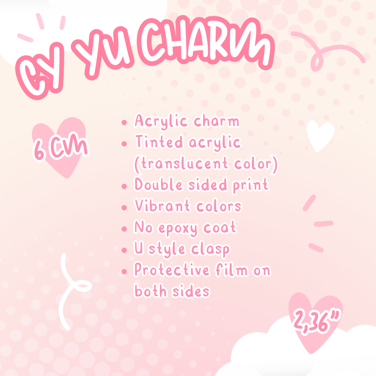 VTUBER Cyyu - Acrylic Charm (Made to order)