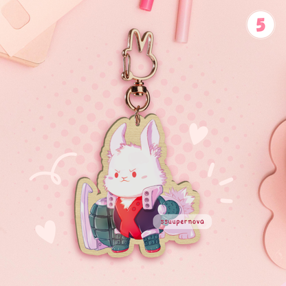 Bunnies Wood Charms (Made to order)