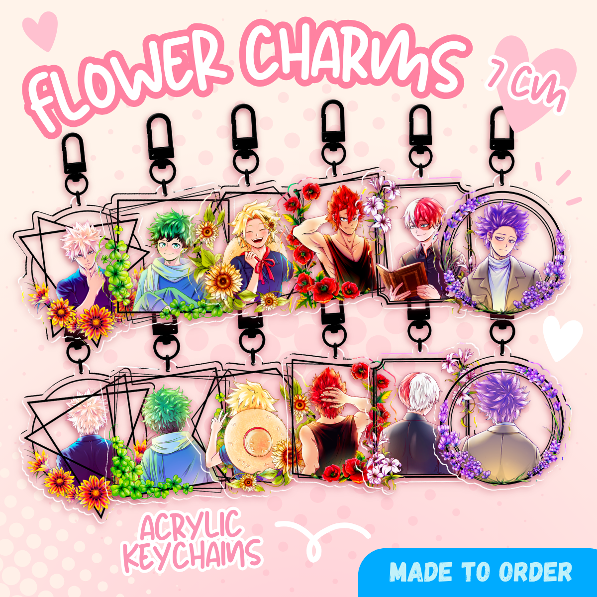 Flowers - Acrylic Charms (Made to order)