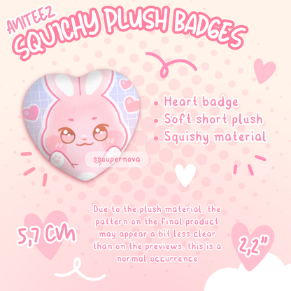 ATEEZ Squishy Heart Badges (Made to order)