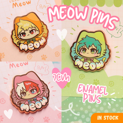 Meow enamel pins