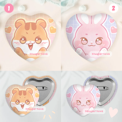 ATEEZ Squishy Heart Badges (Made to order)