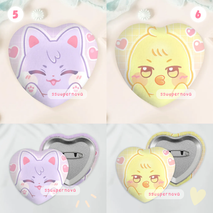 ATEEZ Squishy Heart Badges (Made to order)