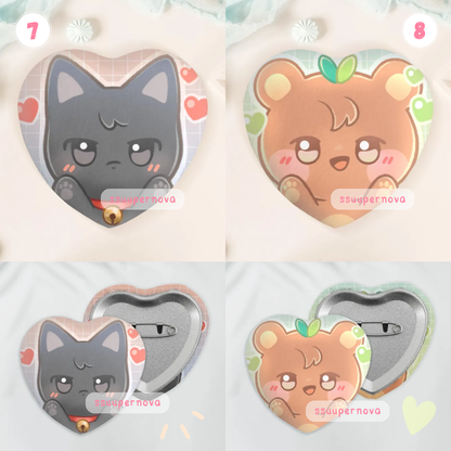 ATEEZ Squishy Heart Badges (Made to order)