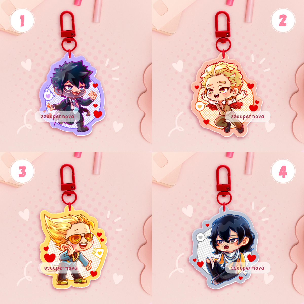 V-day - Acrylic Charms (Made to order)