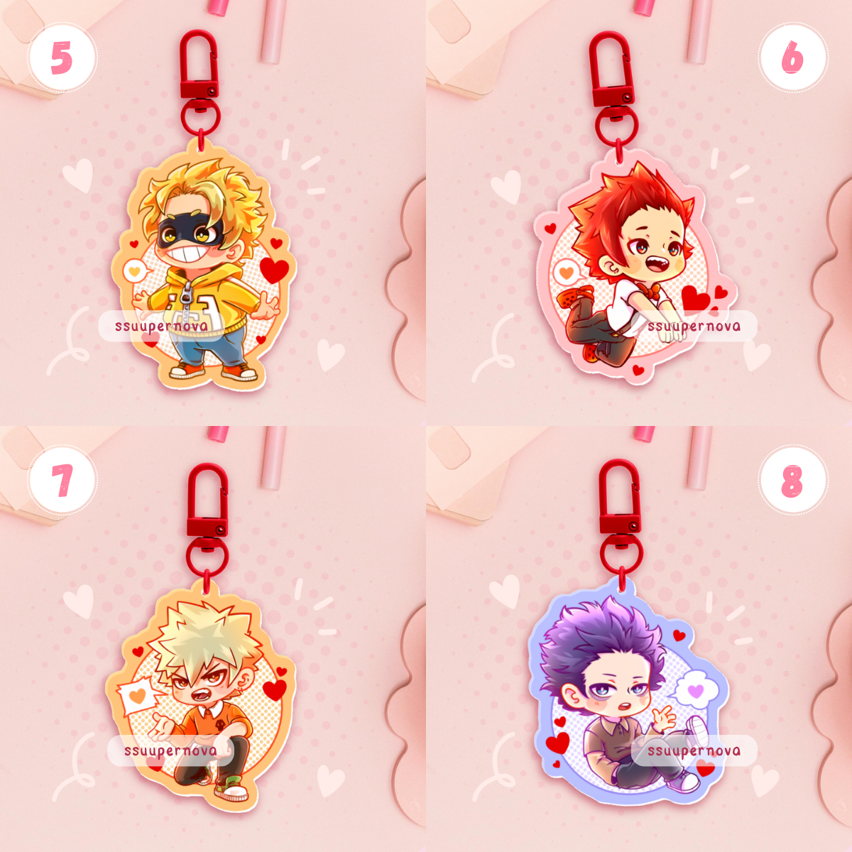 V-day - Acrylic Charms (Made to order)