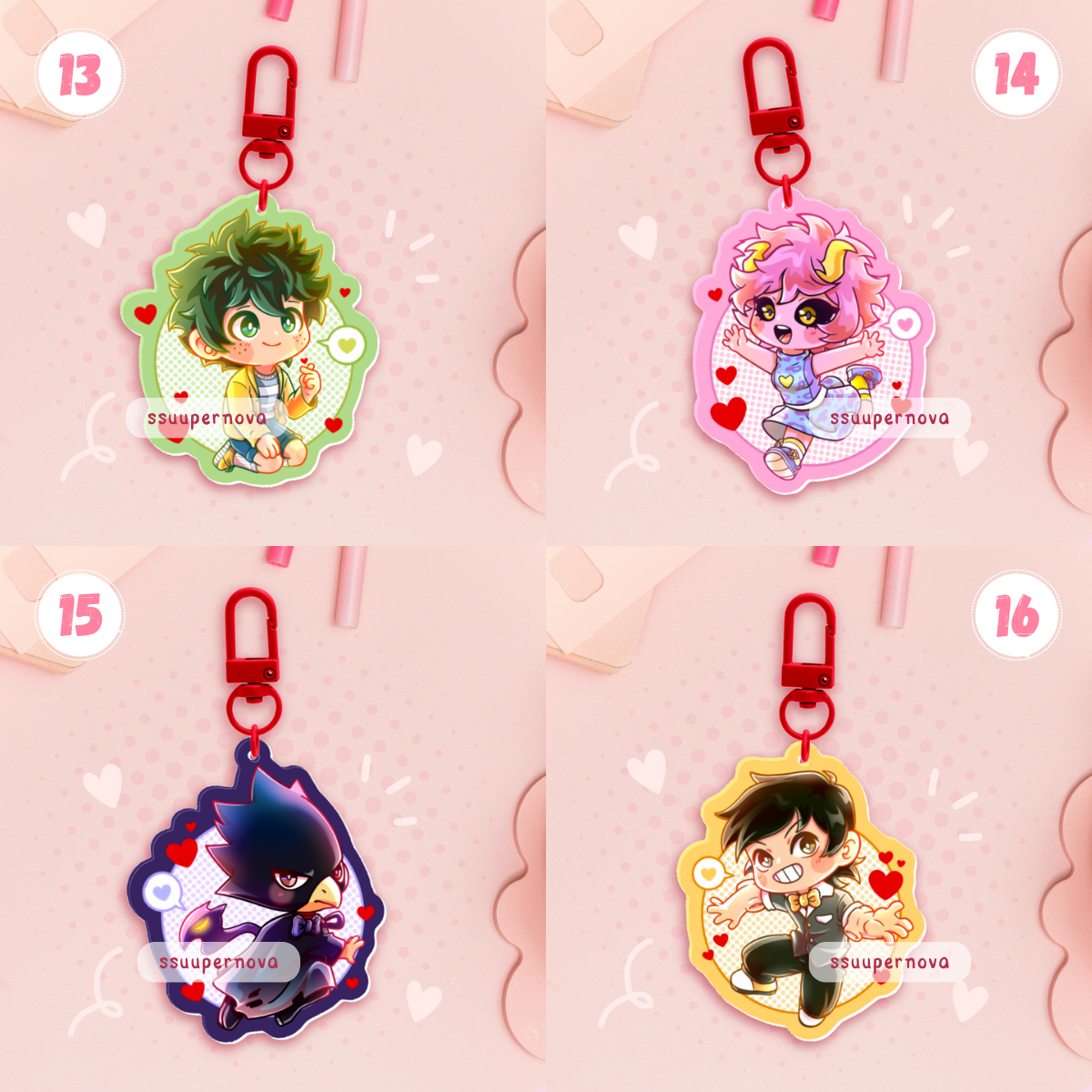 V-day - Acrylic Charms (Made to order)