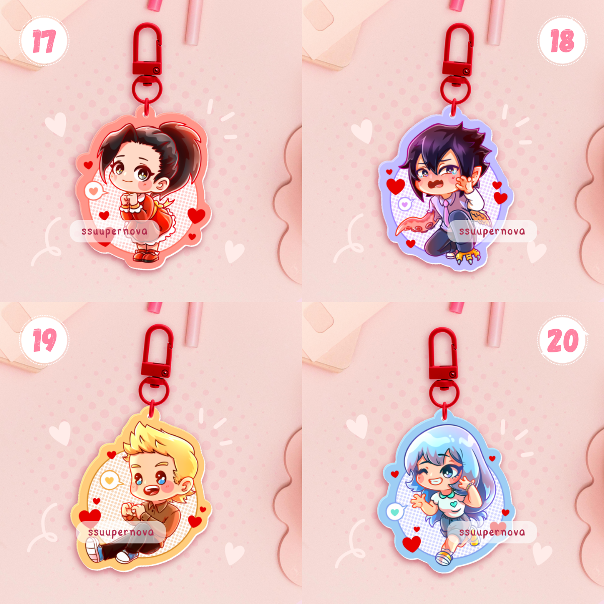 V-day - Acrylic Charms (Made to order)
