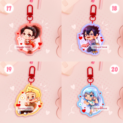 V-day - Acrylic Charms (Made to order)