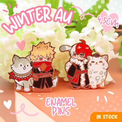 Winter AU enamel pins