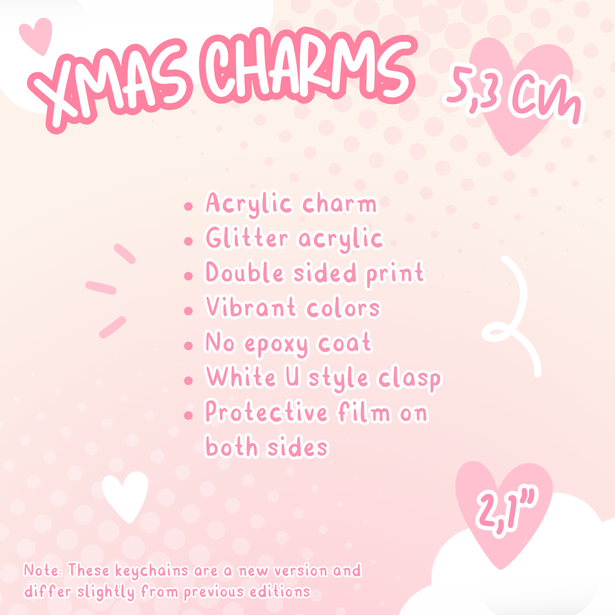 Xmas - Acrylic Charms (Made to order)