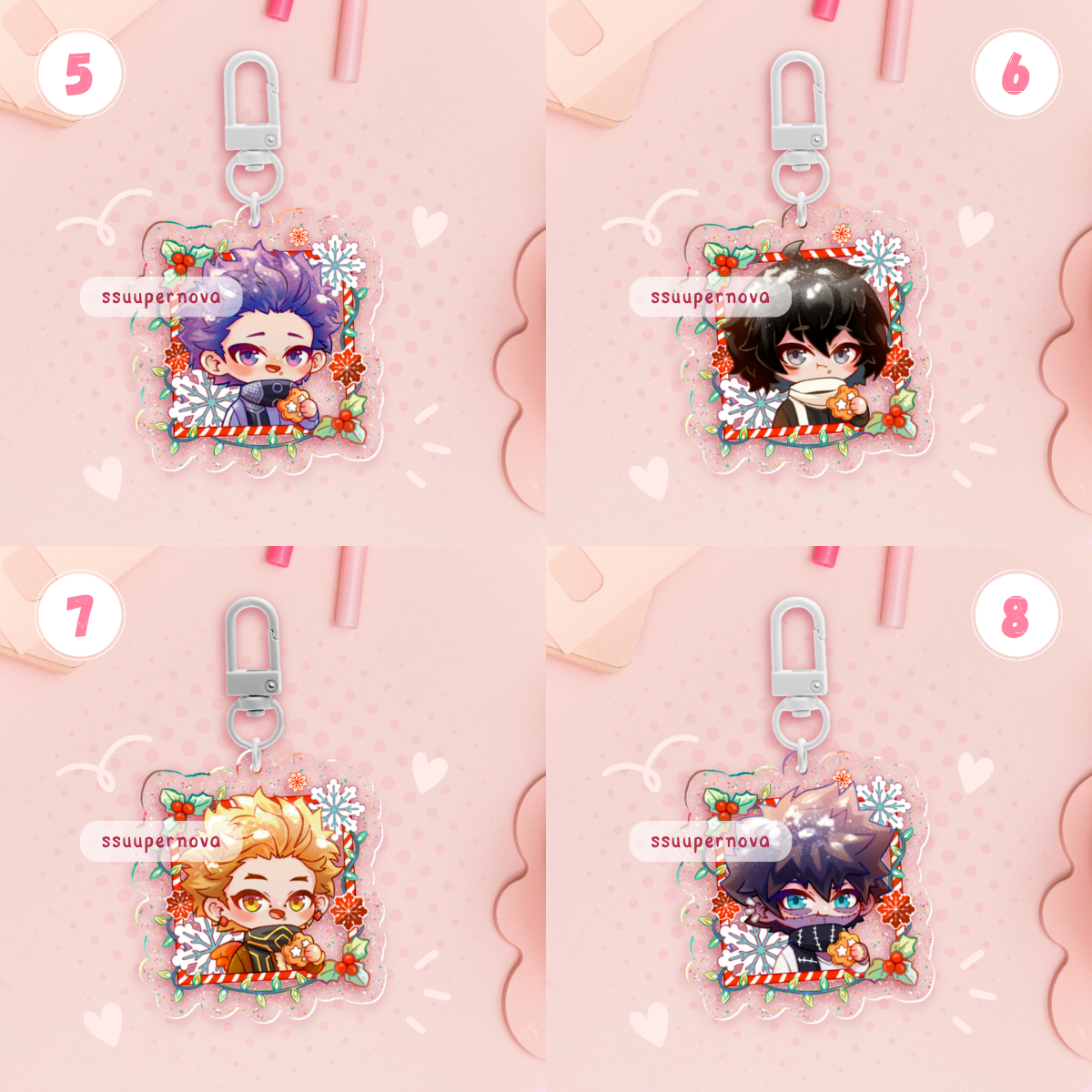 Xmas - Acrylic Charms (Made to order)