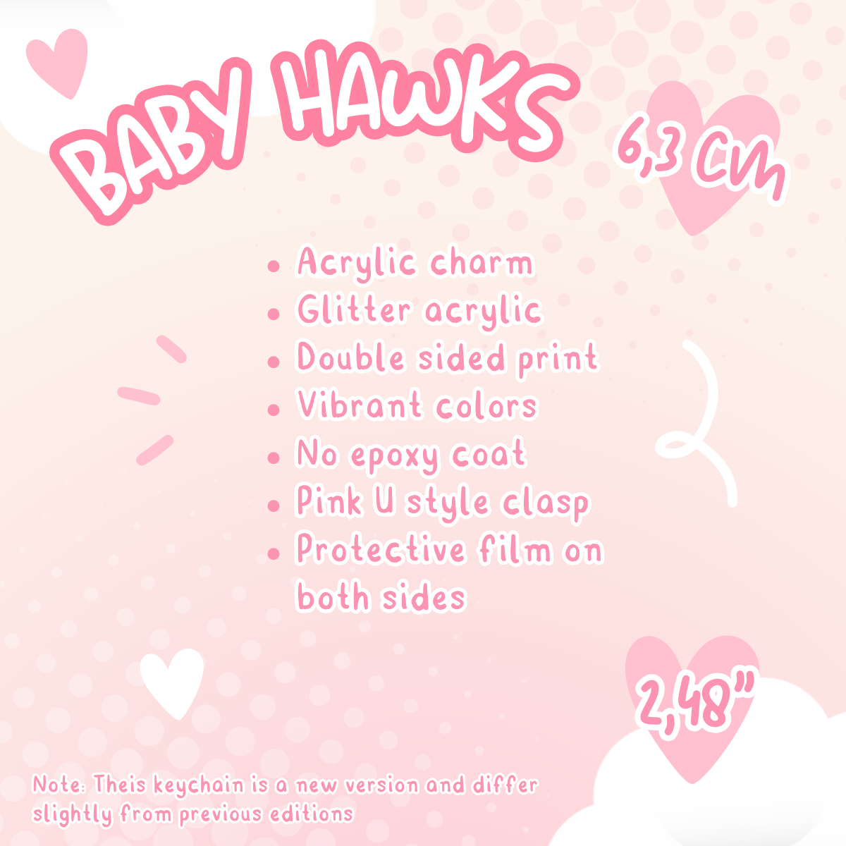 Baby Bird - Acrylic Charm (Made to order)