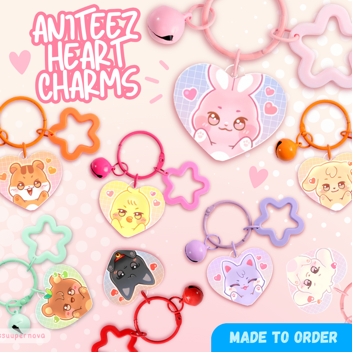 ATEEZ Heart Charms (Made to order)