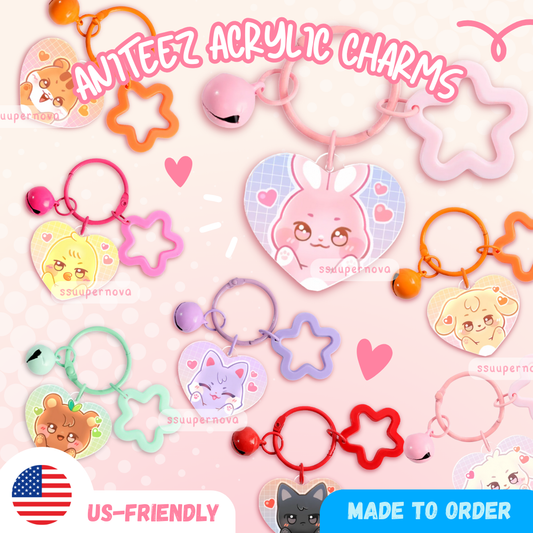 ATEEZ Heart Charms (Made to order)