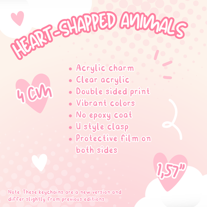 Heart-shapped Animals - Charms (Made to order)