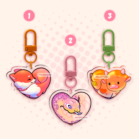 Heart-shapped Animals - Charms (Made to order)