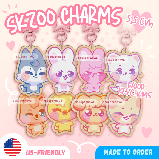 SKZOO Wood charms (Made to order)