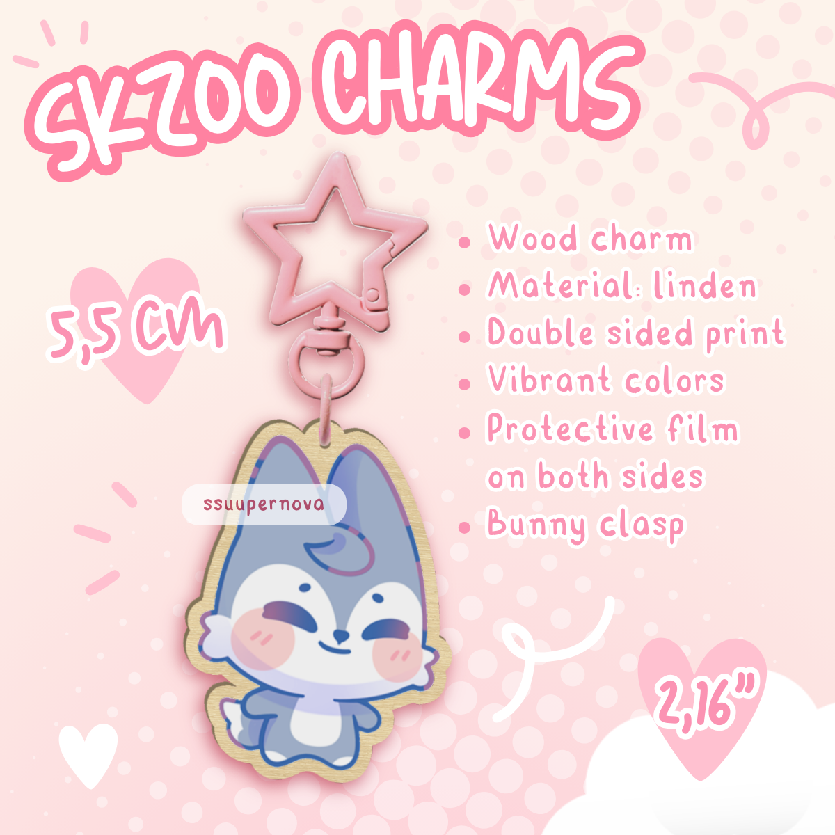 SKZOO Wood charms (Made to order)