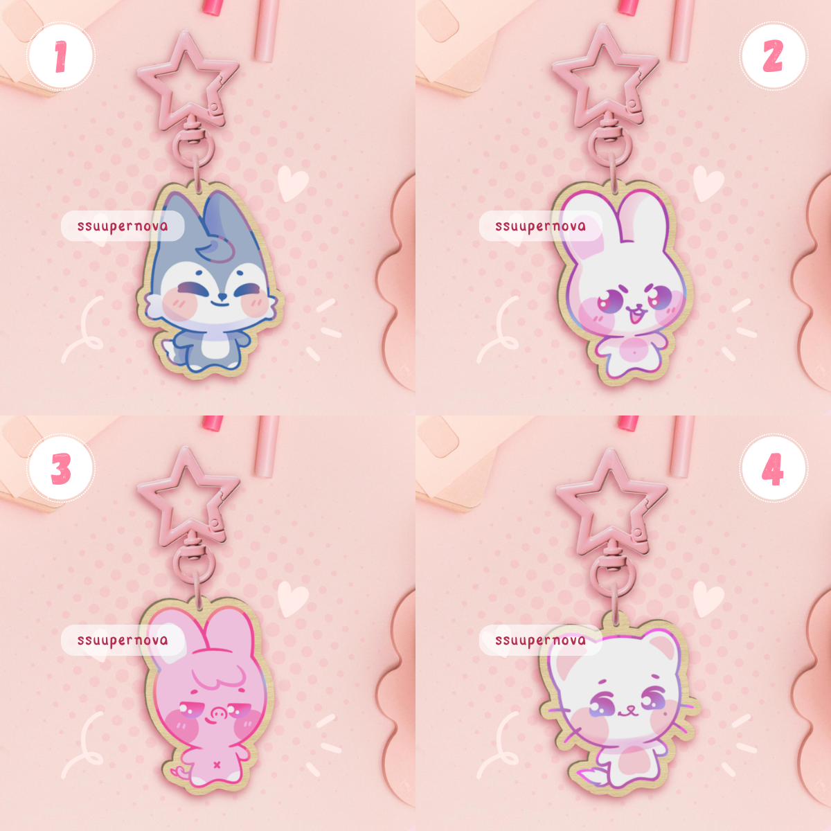 SKZOO Wood charms (Made to order)