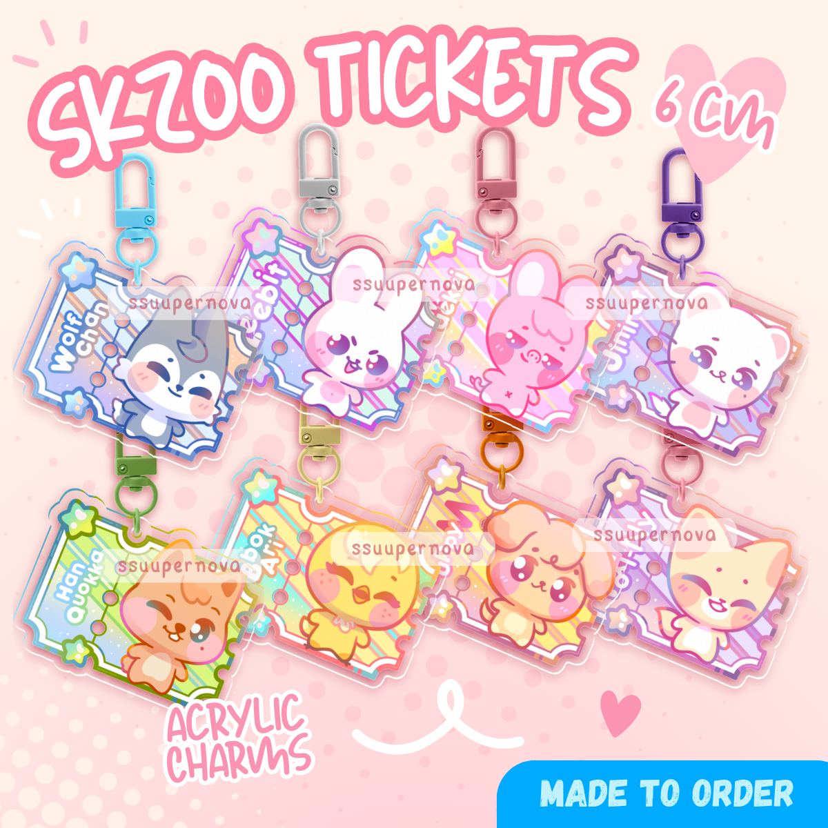 SKZ Skzoo Tickets Charms (Made to order)