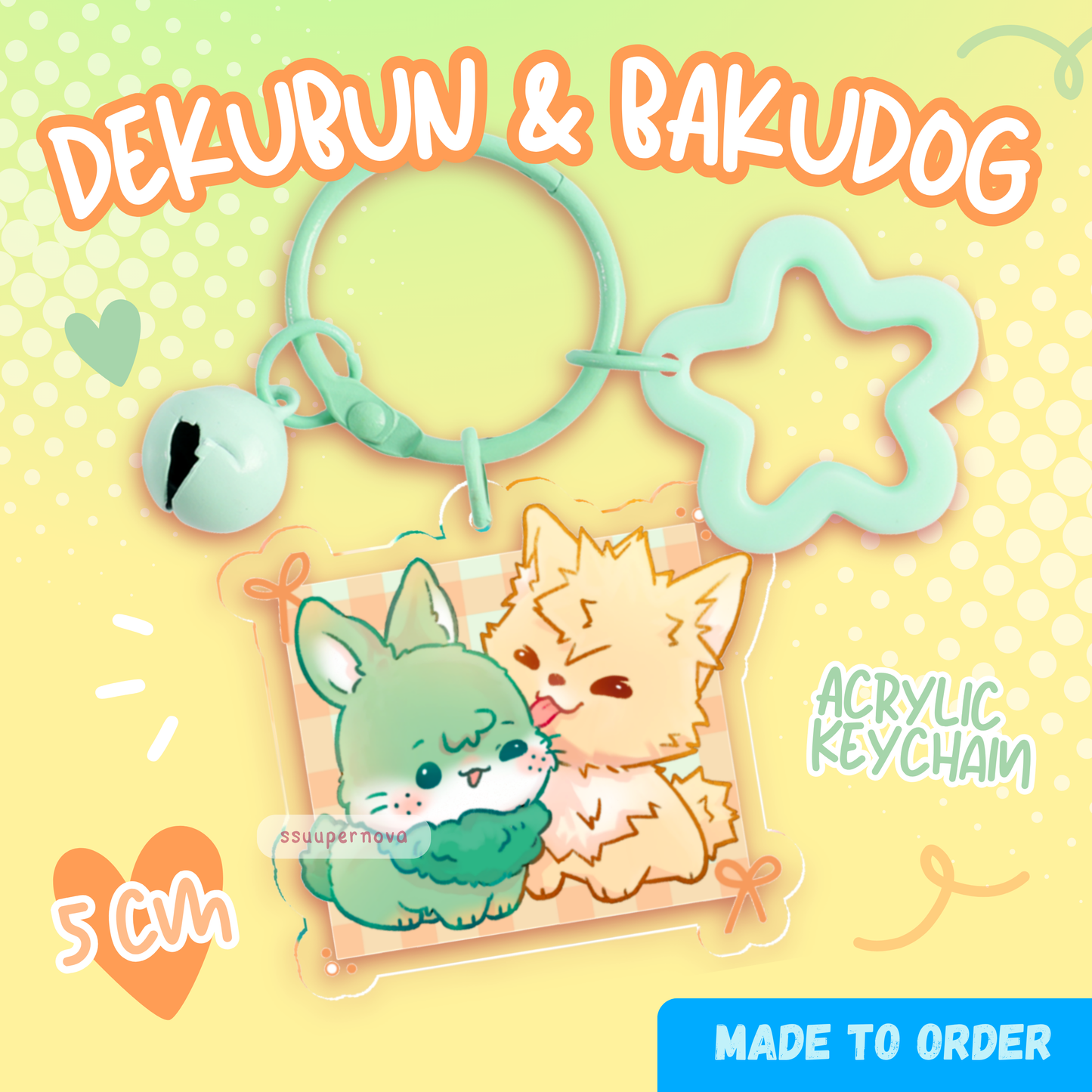 Dekubun & Bakudog - Acrylic charms (Made to order)