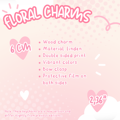 Floral - Wood Charms (Made to order)