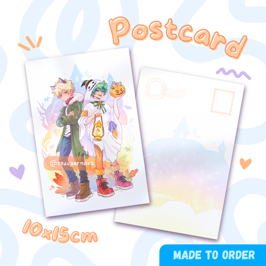 Bakudeku "halloween" postcard