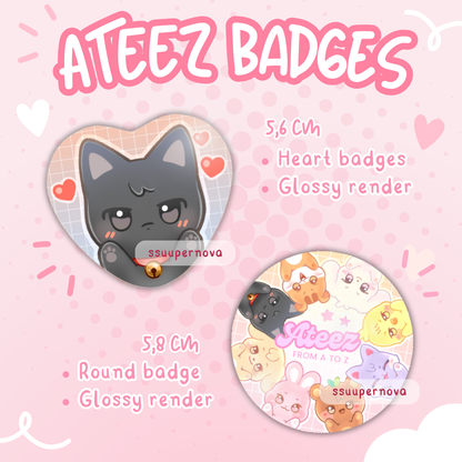 ATEEZ Aniteez Badges