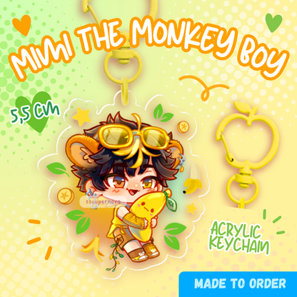 Mimi the monkey boy - Acrylic charm (Made to order)