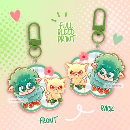 Dekusheep & Bakudog - Acrylic charms (Made to order)