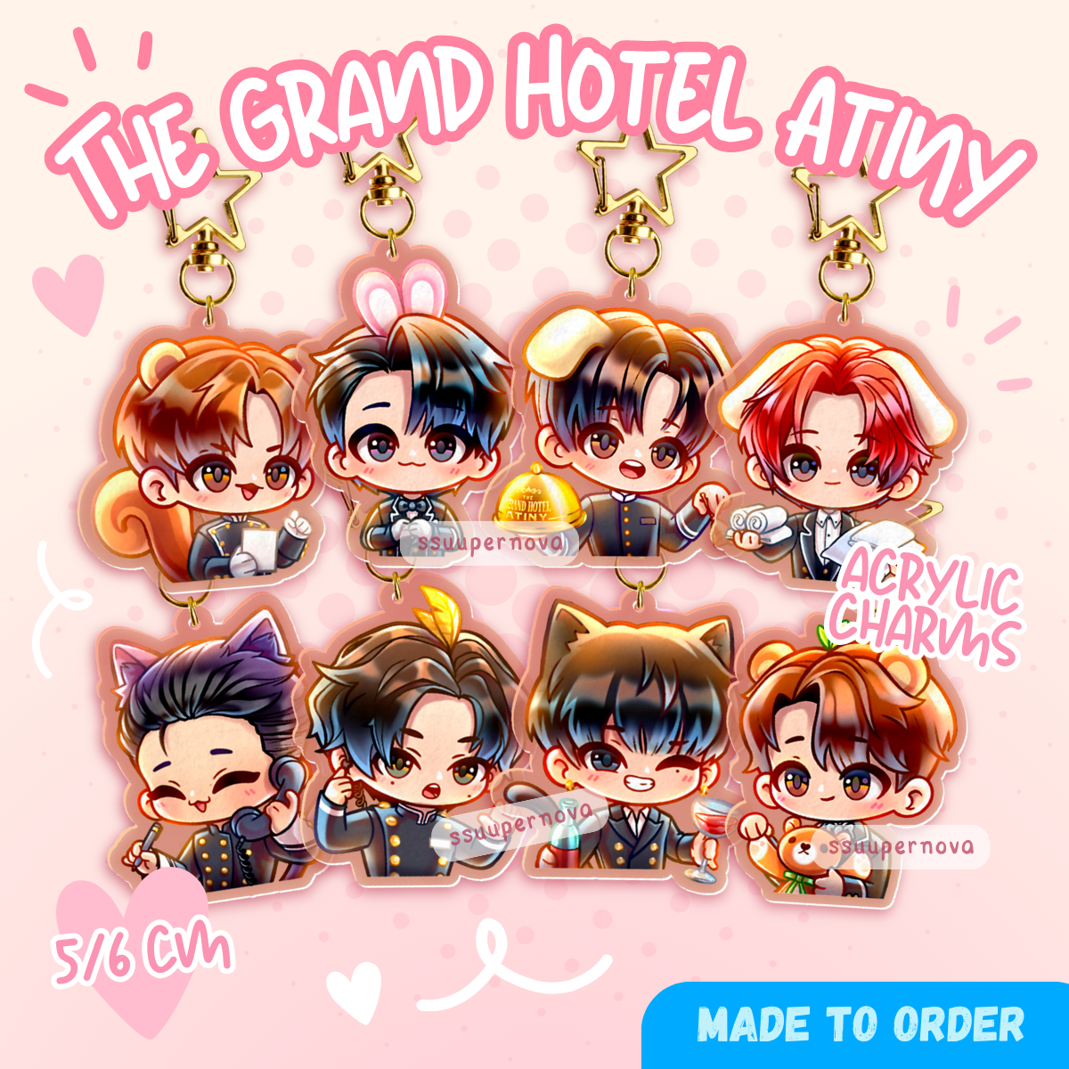 ATEEZ "The Grand Hotel Atiny" Charms (Made to order)
