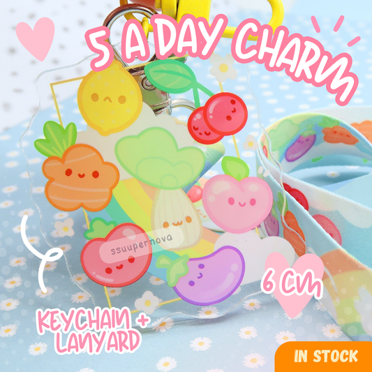 5 a day - Charm & Lanyard