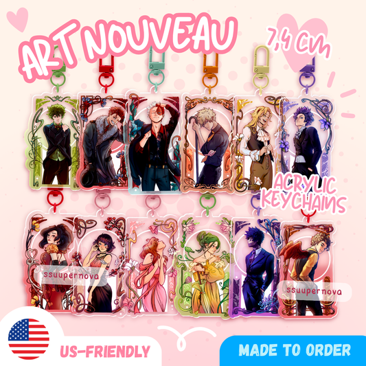 Art Nouveau - Acrylic Charms (Made to order)