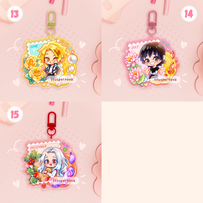Birth stones and flowers charms (Made to order)
