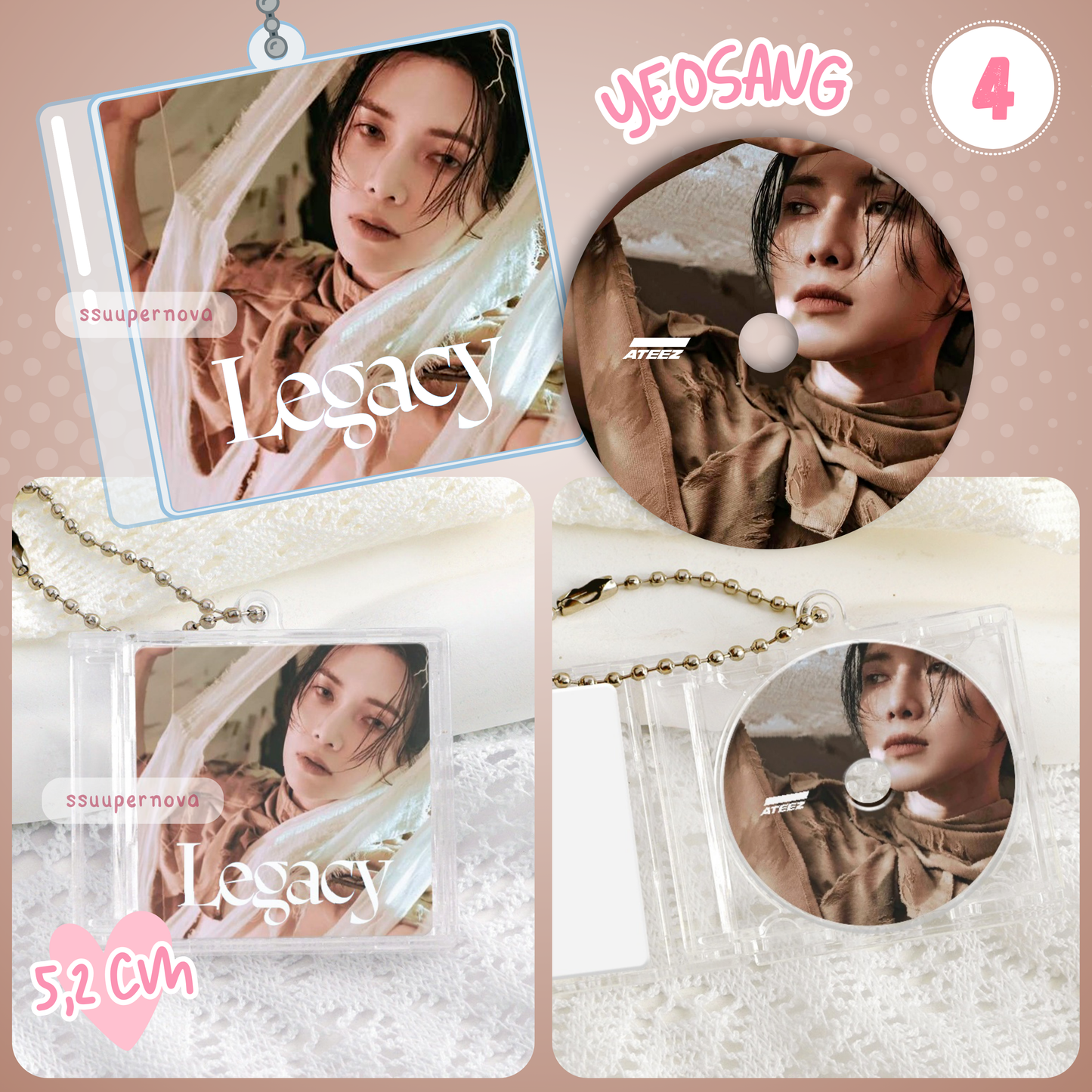 ATEEZ - Solos CD charms (Made to order)
