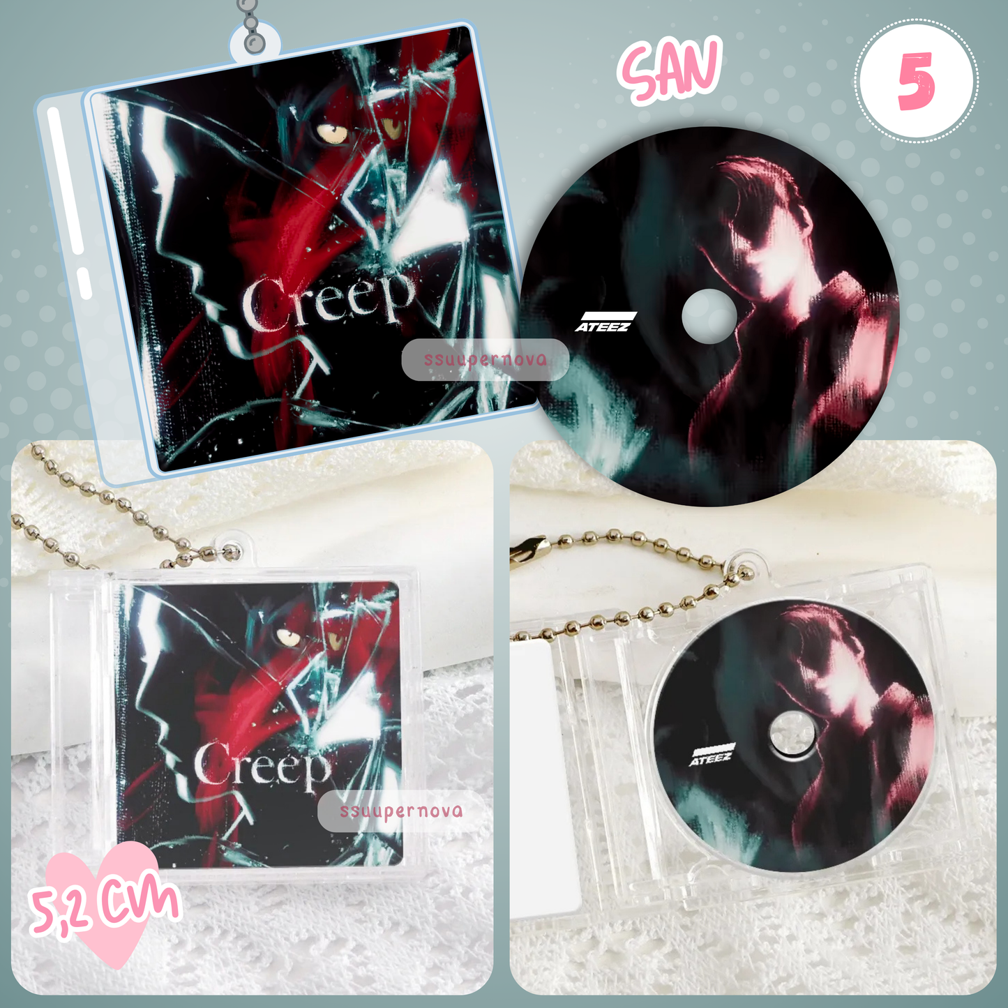 ATEEZ - Solos CD charms (Made to order)