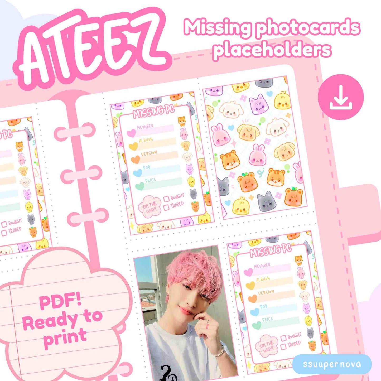 ATEEZ "Tinyteez" Binder fillers