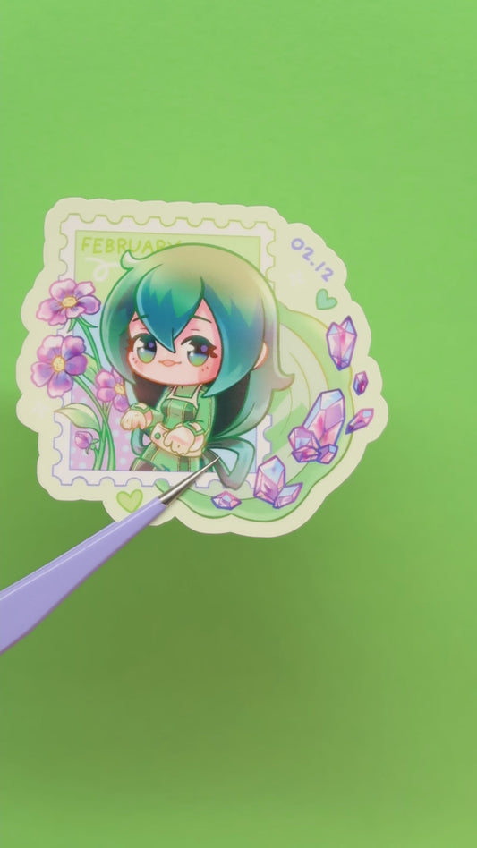 Birth stones and flowers stickers